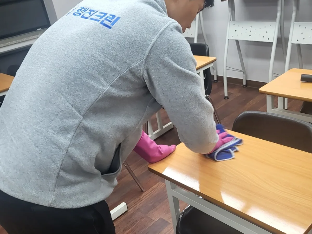 원주시 귀래면 유치원 책걸상 교실 위생청소 사례 - 행진크린